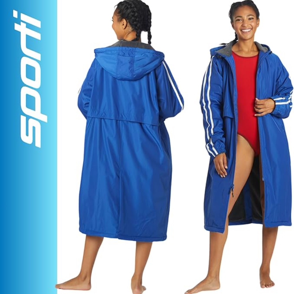 Sporti Unisex Swim Parka with Comfort Plush Fleece Lining size S